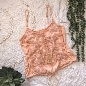 American Eagle Embroidered Peach Top